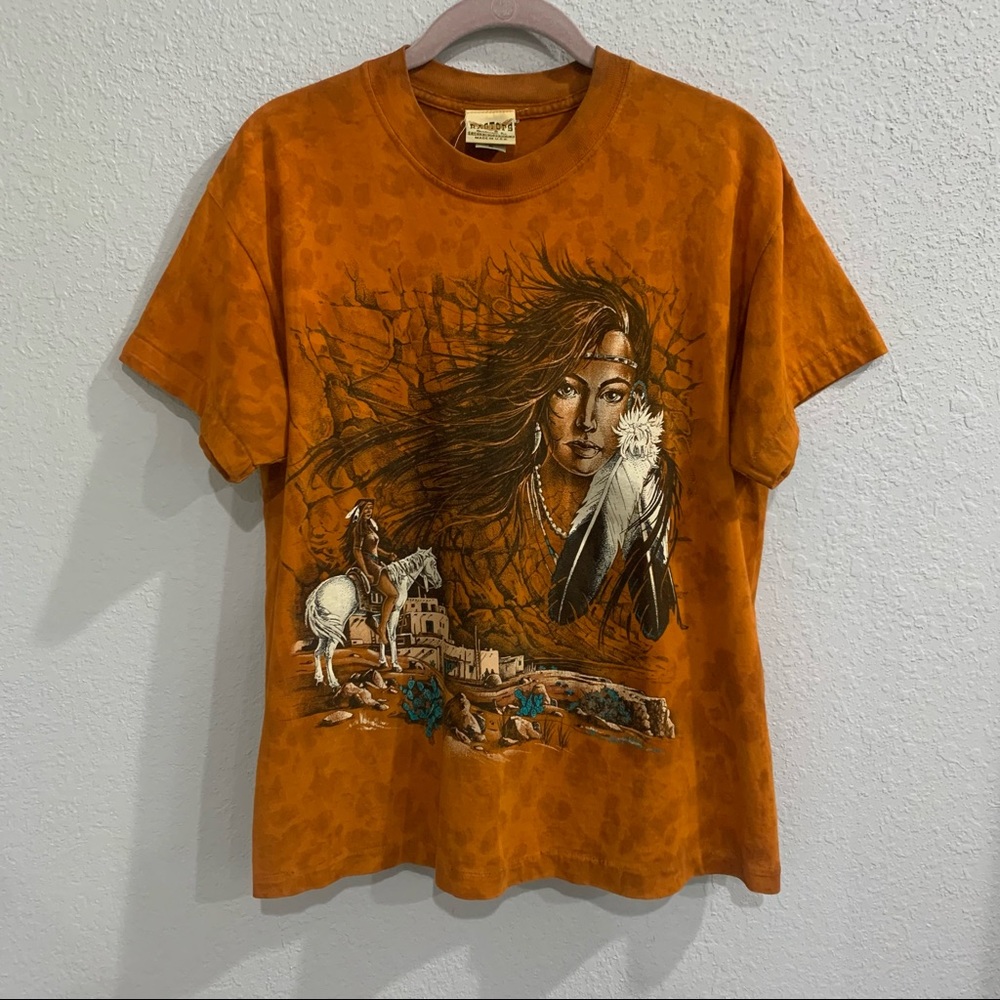 Vintage 1990’s Single Stitch Made in USA Native Woman tshirt.